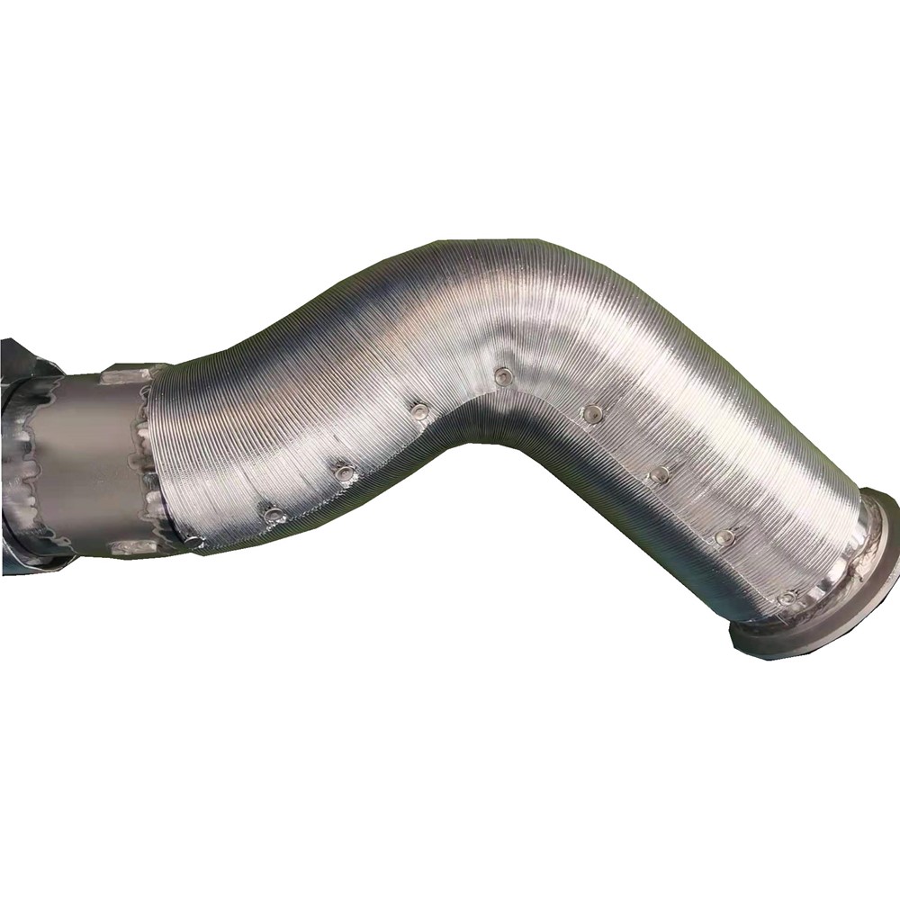 motor & Protección de tubería de escape generador Tubo corrugado de lámina de aluminio con manga de basalt